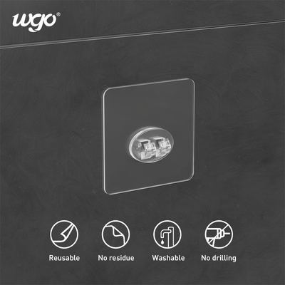 Der transparenter Selbst 5kg, der Wand haftet, hakt 7x7cm PVC-Aufkleber Harz-Material