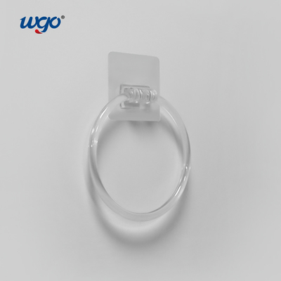 PC-Material Badezimmer Waschbar Klares Handtuchring Halter Klebstoff ISO9001 160mm Durchmesser