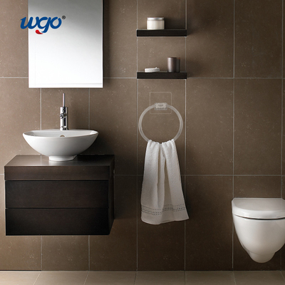 PC-Material Badezimmer Waschbar Klares Handtuchring Halter Klebstoff ISO9001 160mm Durchmesser