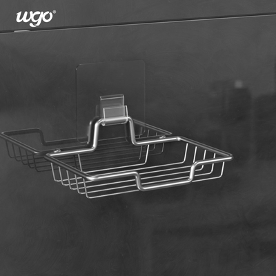 Selbstklebende Seifenschalen aus Stahl, Schwammbehälter, Spender, Badezimmerzubehör, an der Wand befestigter Seifenschalenhalter