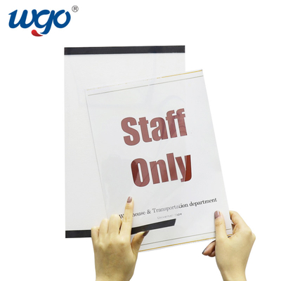 A4 210mm x 297mm Plastik an der Wand befestigten Zeichen-Halter ODM-freien Raumes